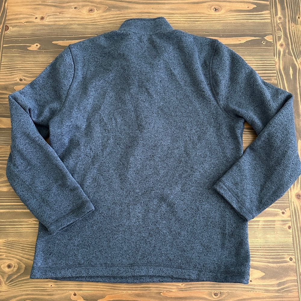 Men’s Eddie Bauer Blue Heather 1/4 Zip Pullover Sweater M Grey Collar - Picture 4 of 7